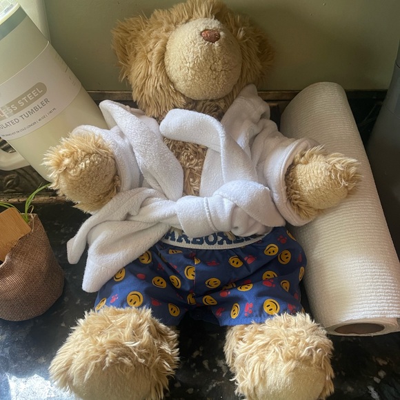 Tan build a bear with robe and boxers - Picture 2 of 2